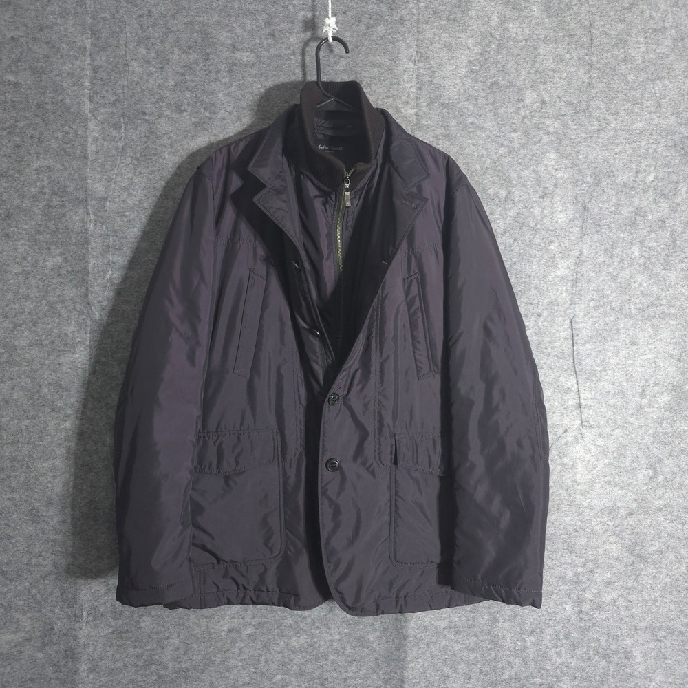 Andrea Castaldi Mens 56 Dark Grey Nylon Blend Blazer Jacket Lord Modello Italy